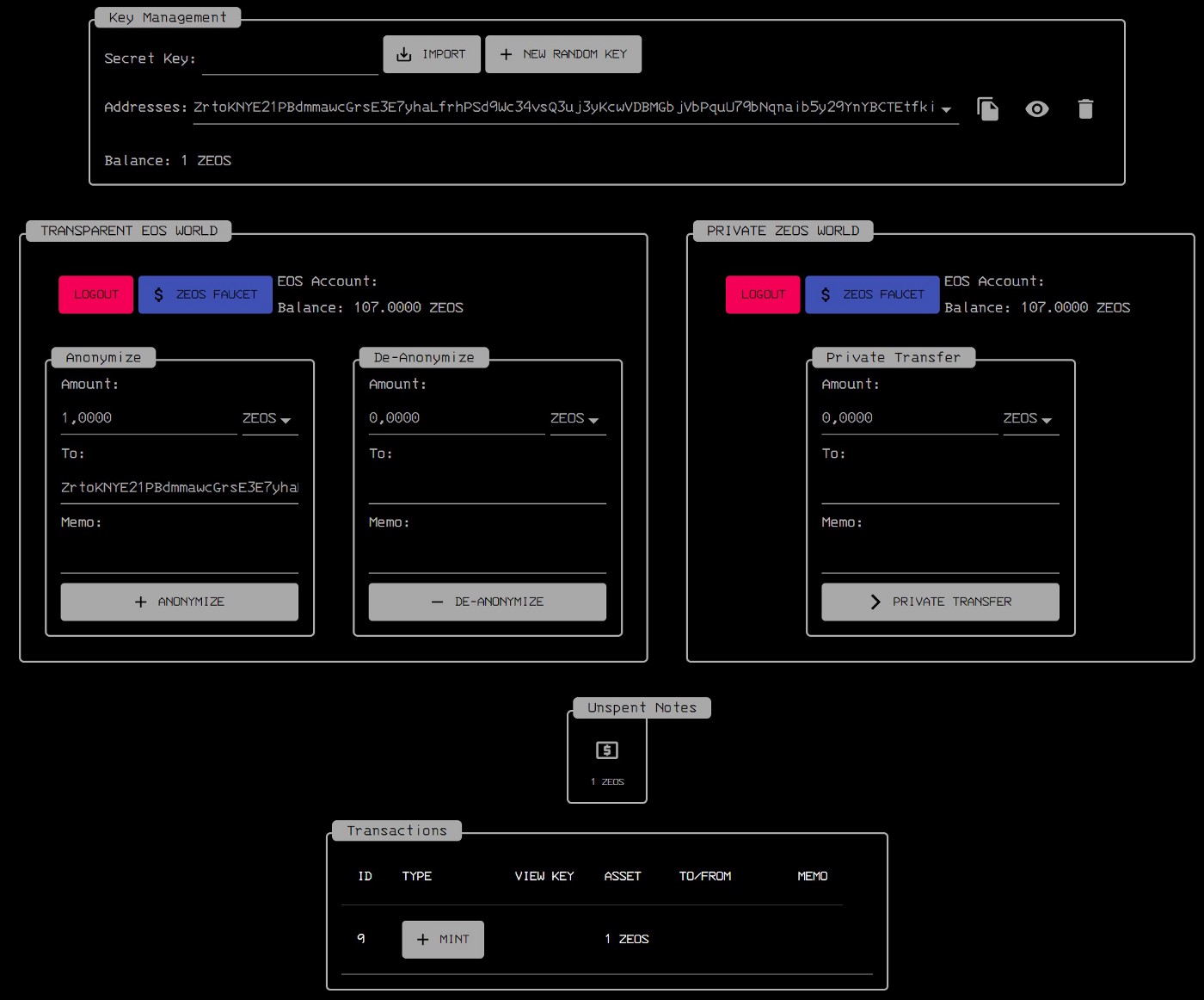 Интерфейс ZEOS