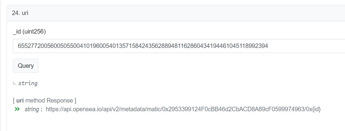 NFT token uri details