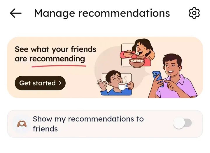 Zomato app user interface showing misleading privacy settings for friend recommendations.
