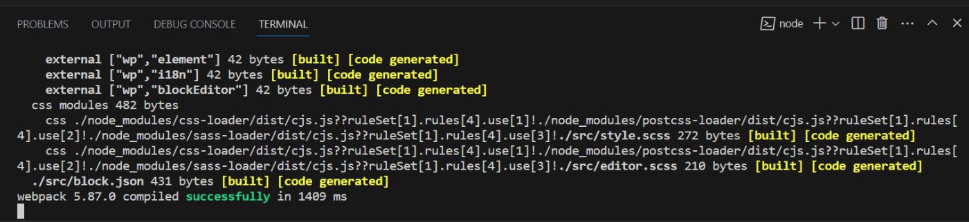 npm run - compiled successfully