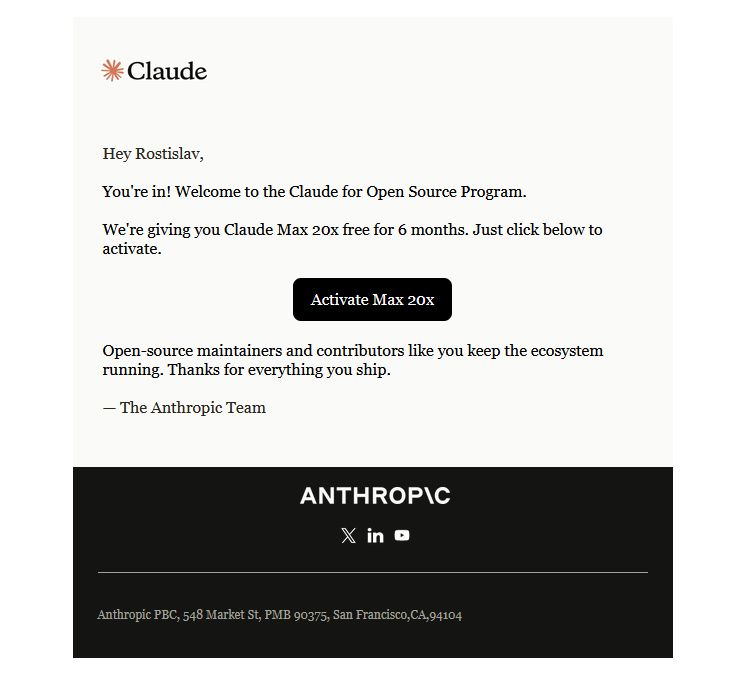 Message from Anthropic