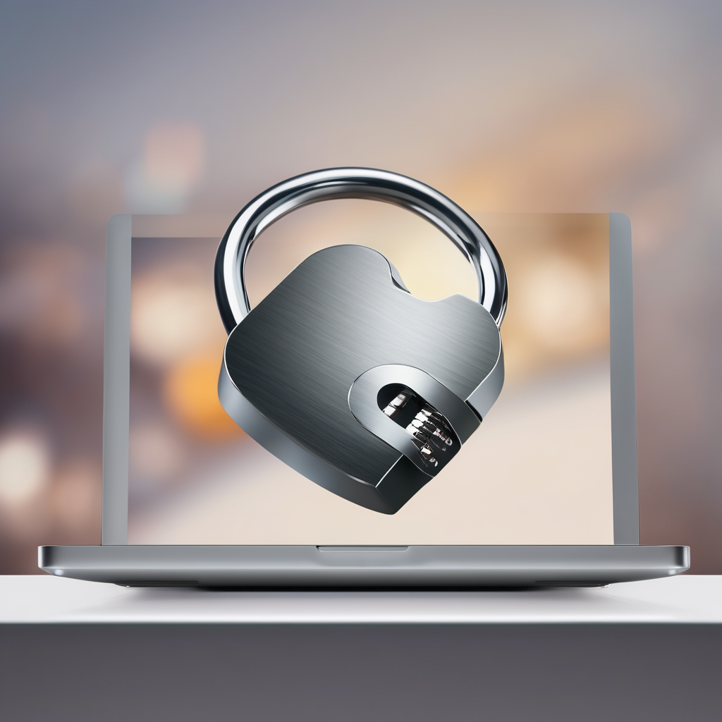 padlock displayed on a laptop screen