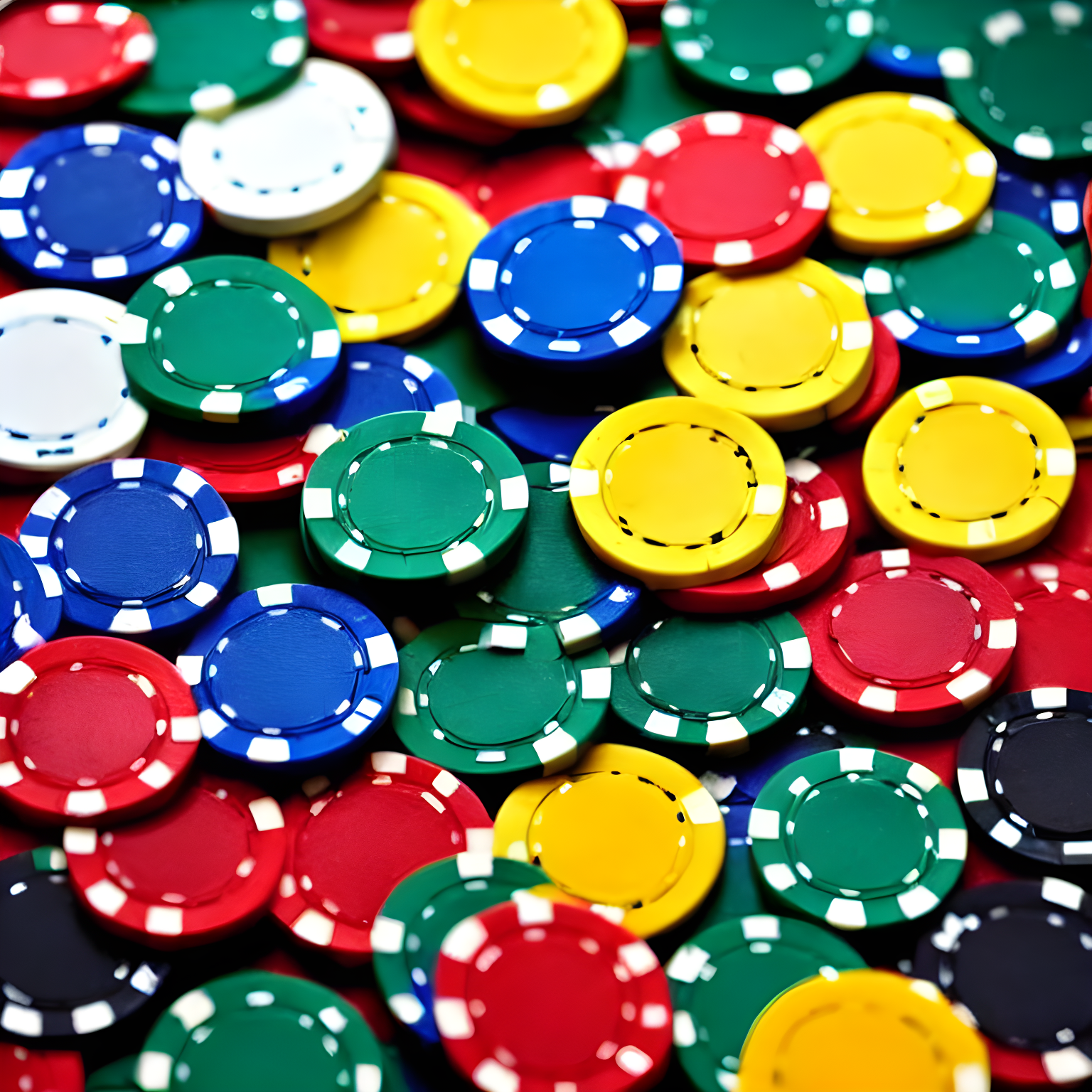 poker chips thrown onto the table