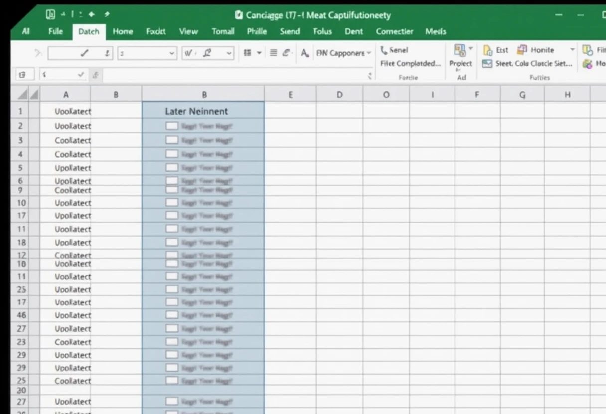 populated excel sheet