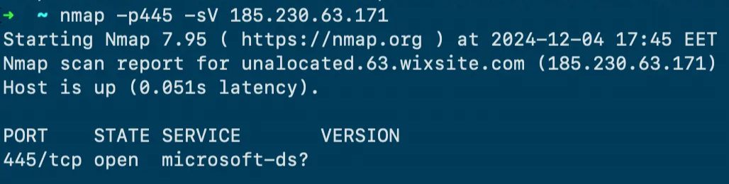  Nmap scans on 185.230.63.171 reveal detailed service and version information.