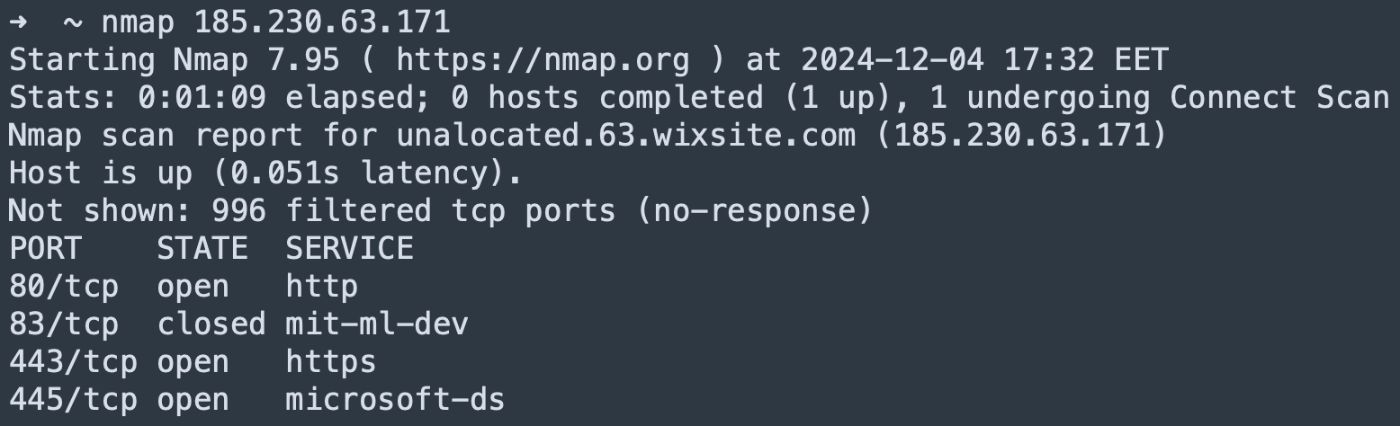  Basic Nmap scan.