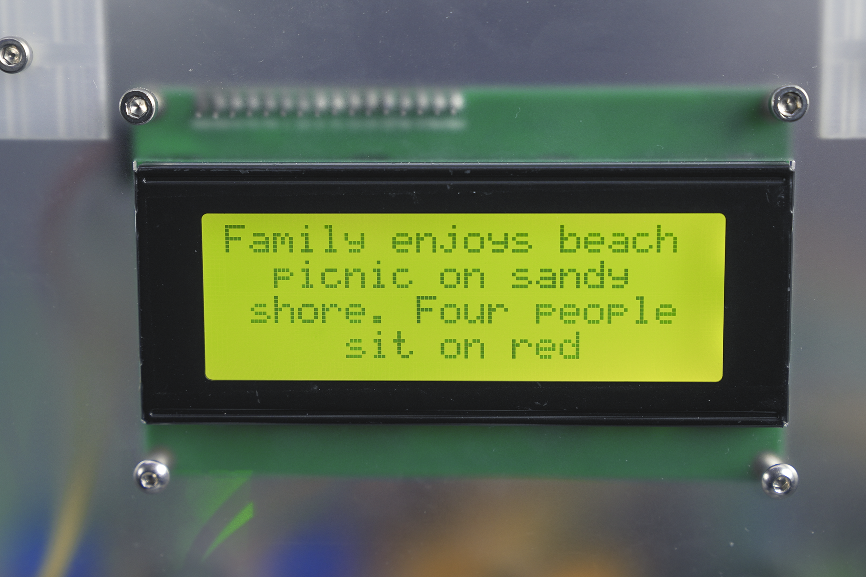 VLM generated caption displayed on the integrated screen