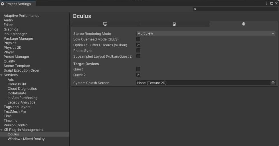 Quest 2 as a target device