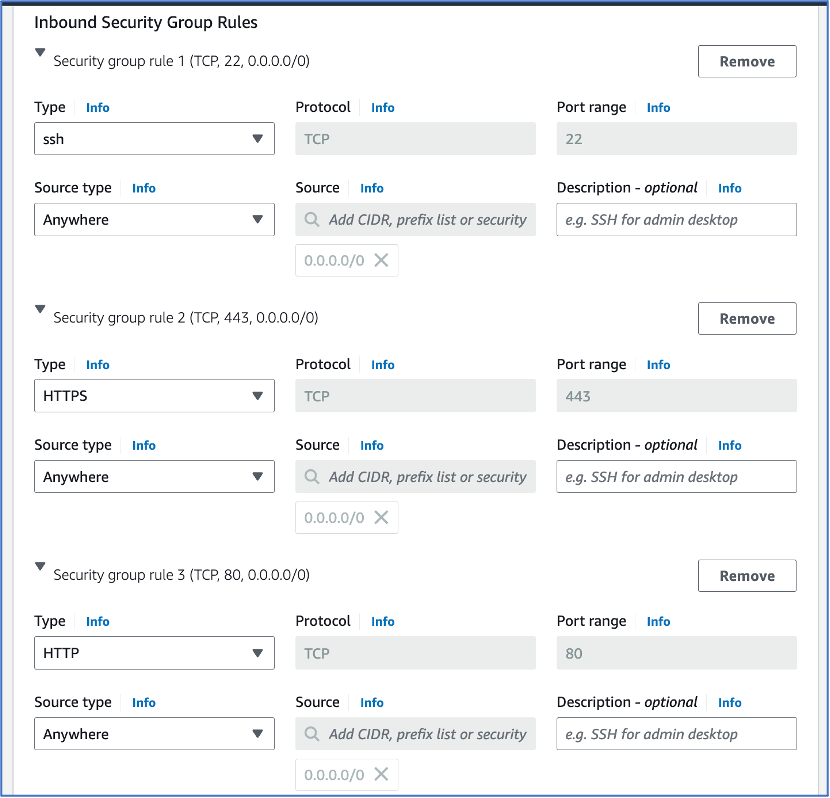 Security Group setup