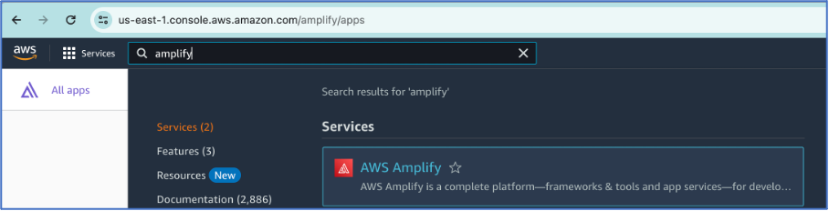 Search amplify in console