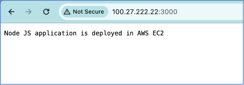 Node JSApplication deployed