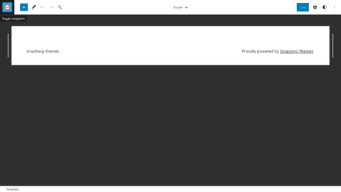 Footer Template Part Page on WordPress