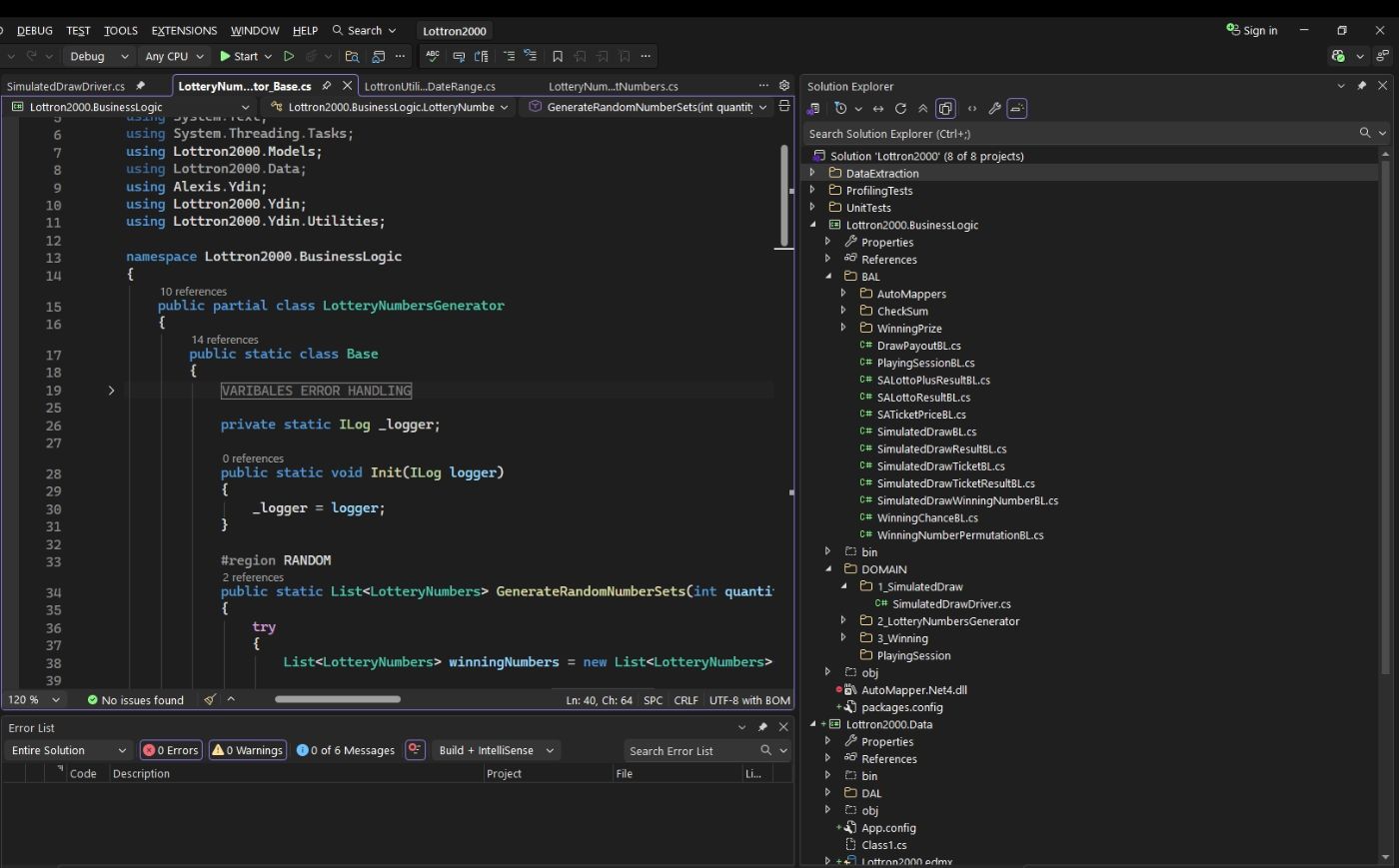 Code base in Visual Studio