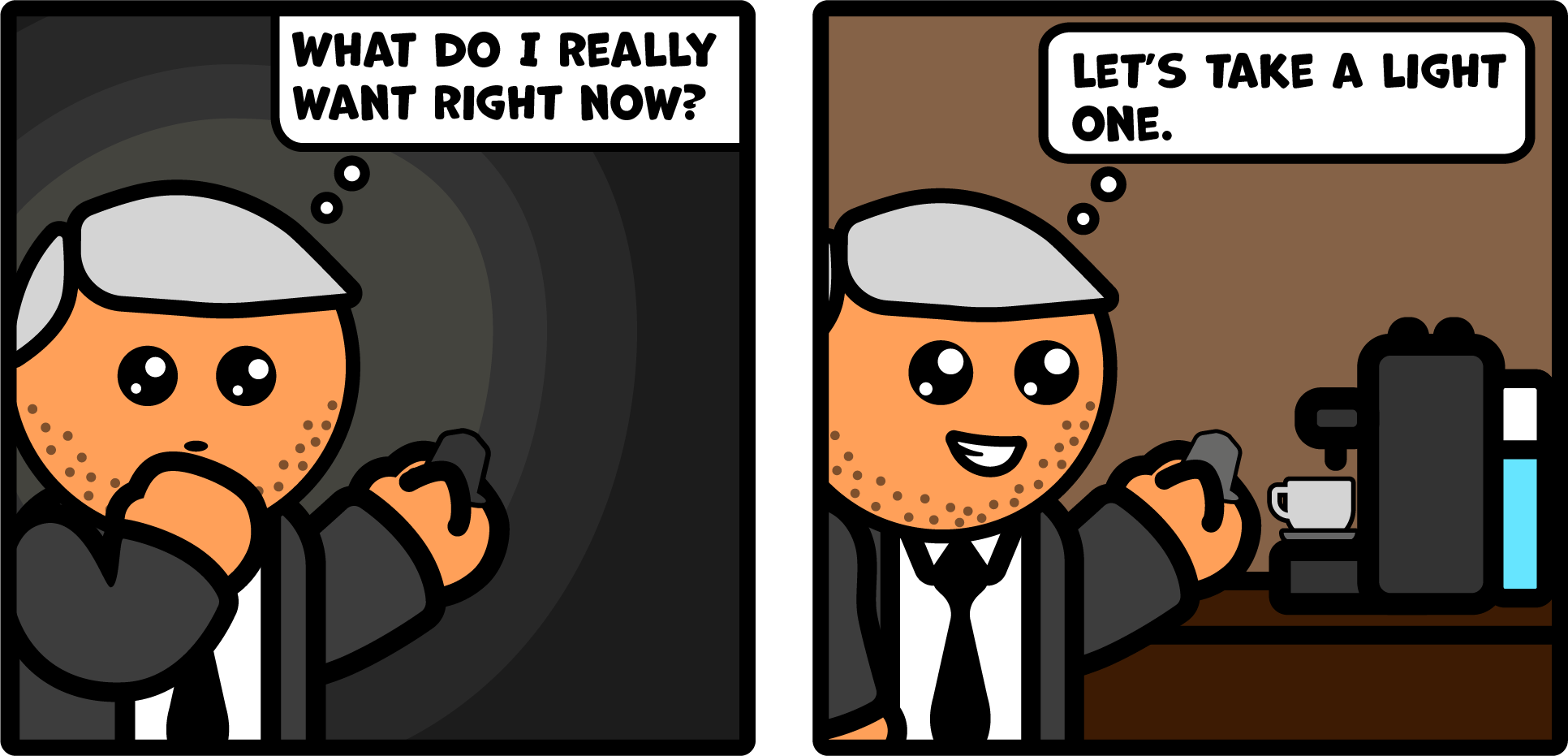 Mental Model of what coffee pod to take is challenged and behavior is changed by self awareness