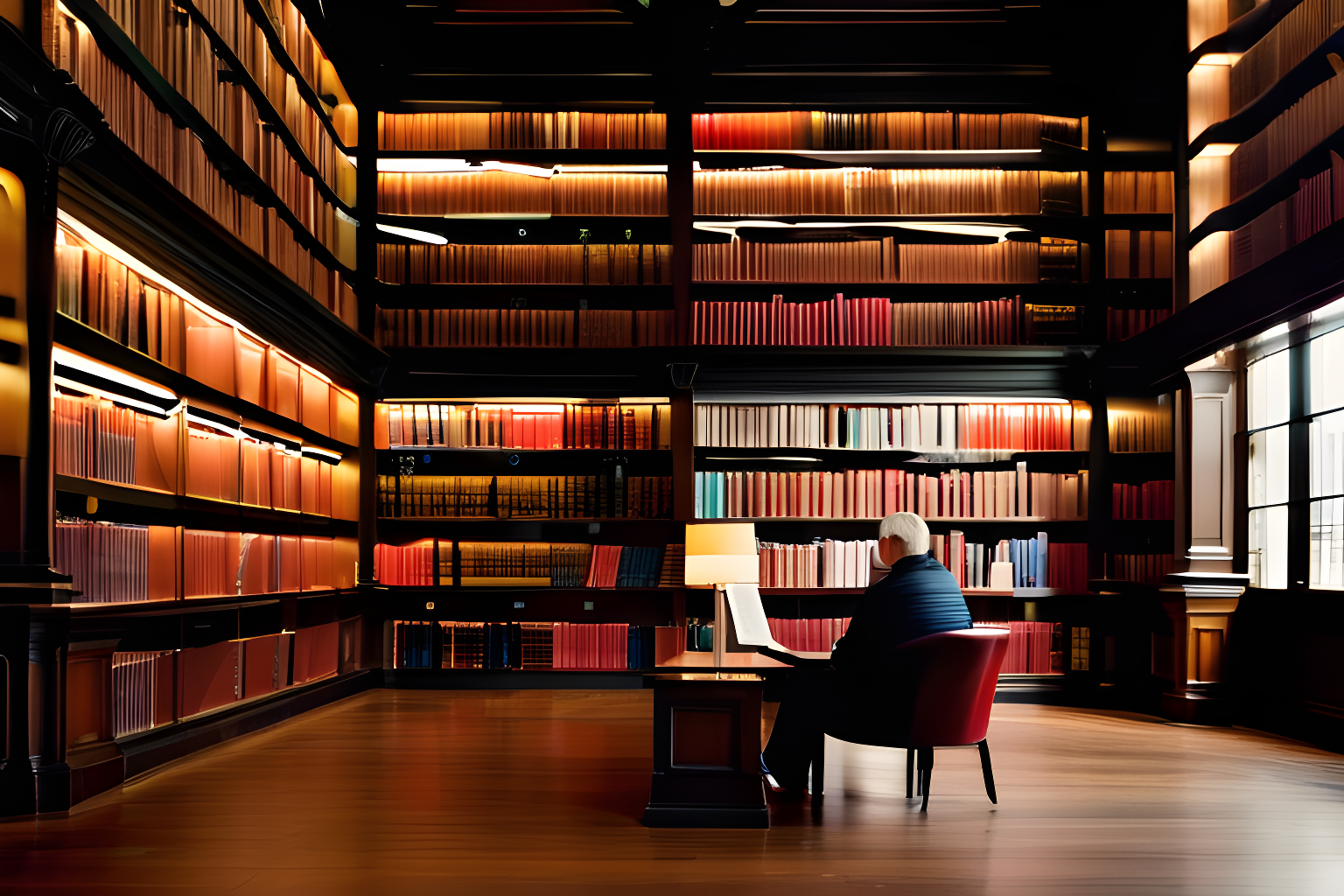 Reading in a library