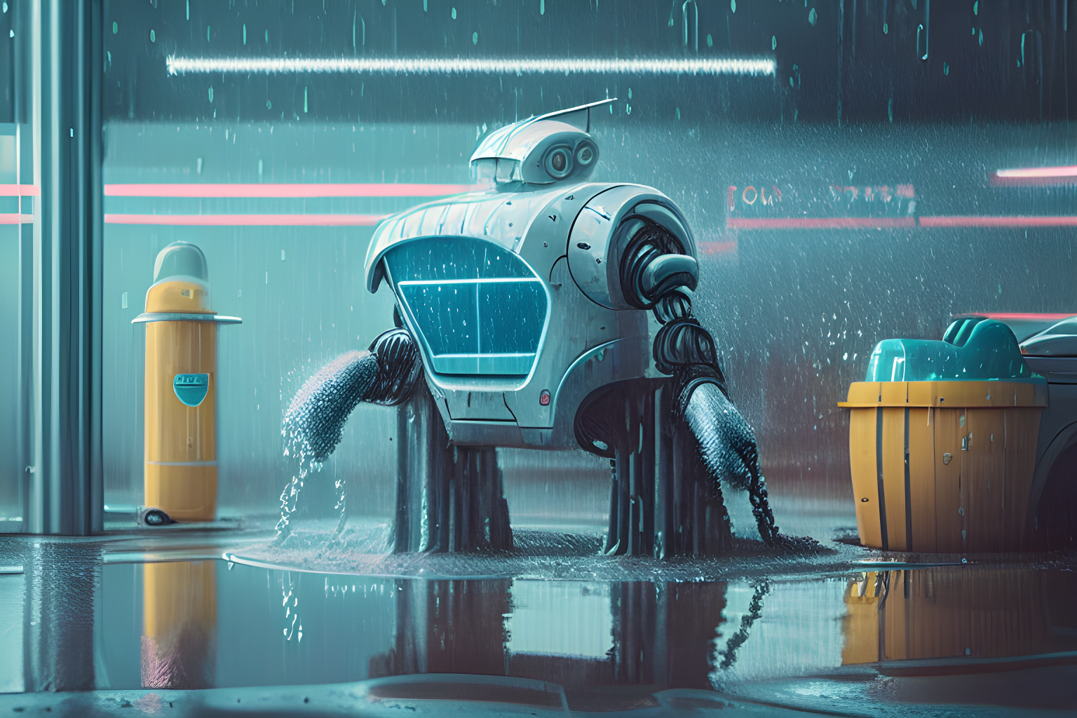 robot in car wash