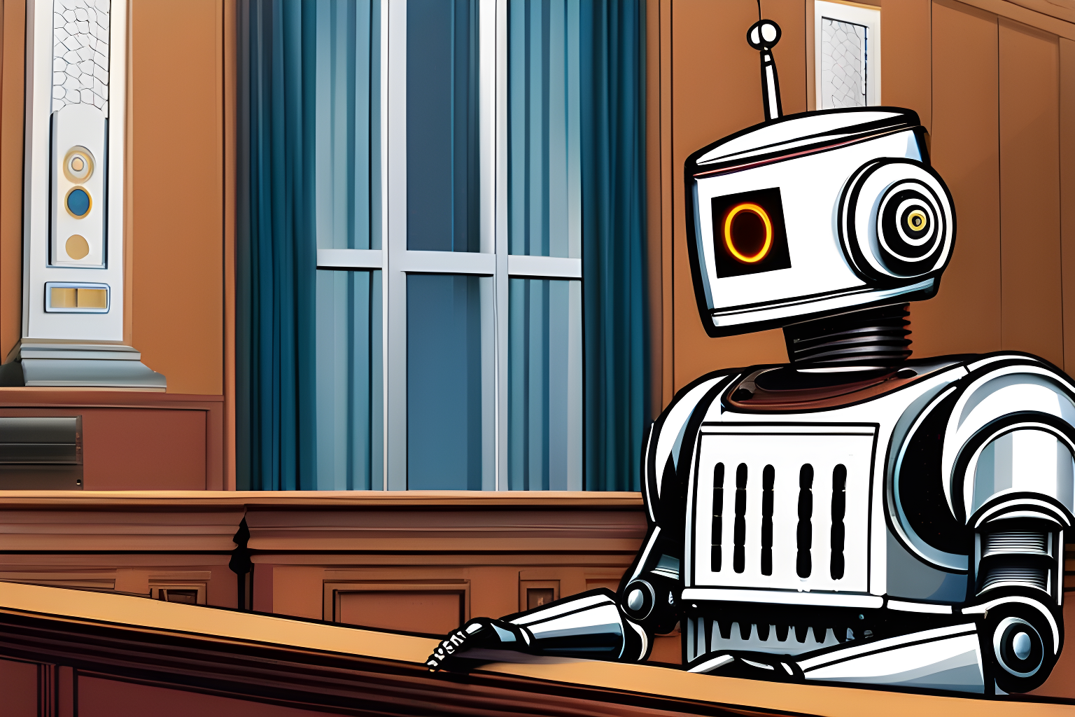 robot in court