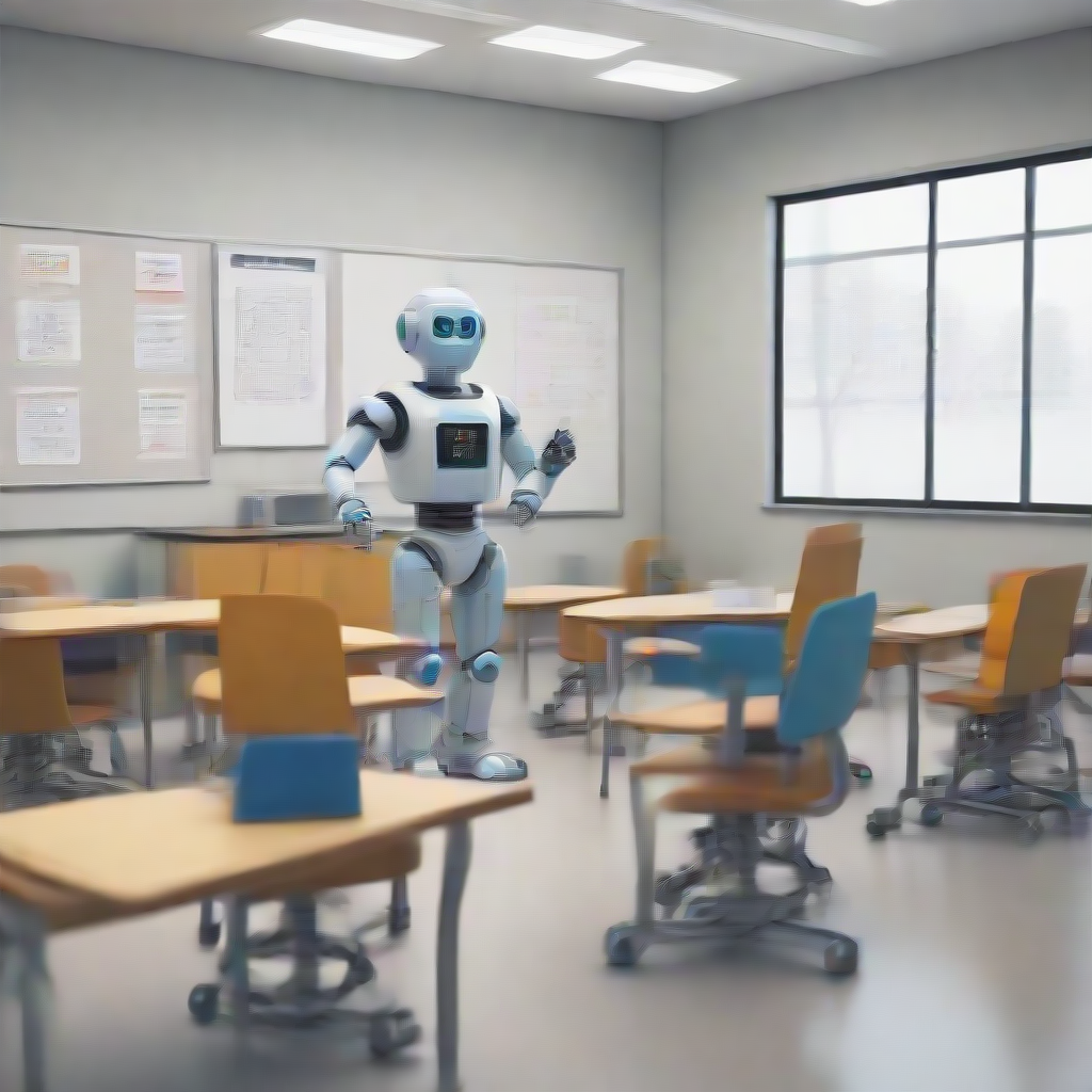 robot teaching a classroom