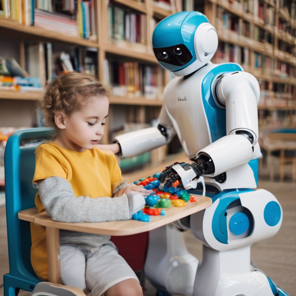 robot teaching human children