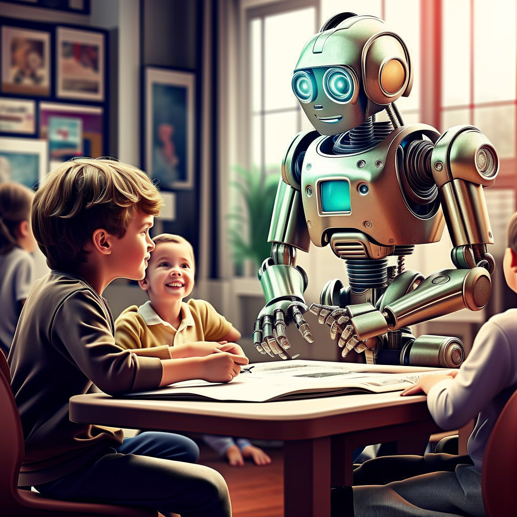 robot teaching human children