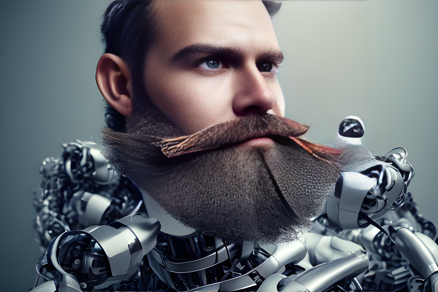 robot with a beard
