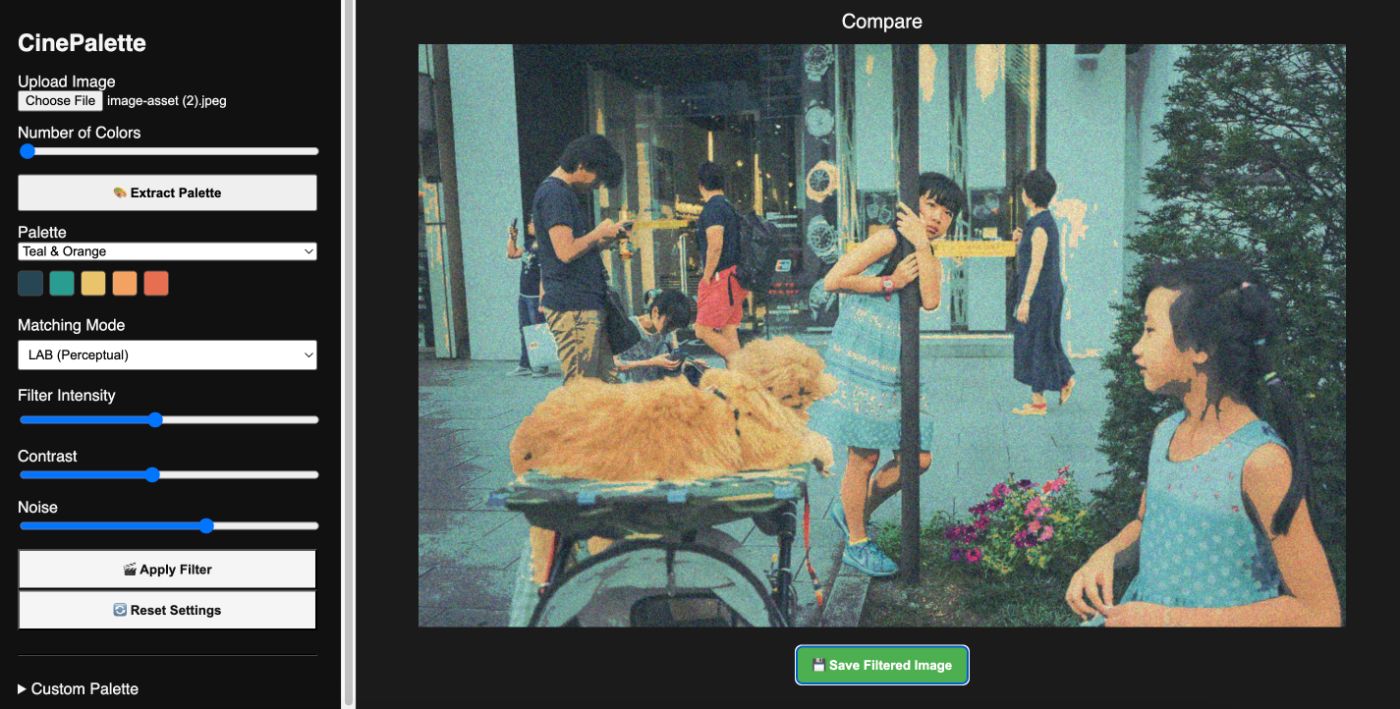 Full view of our application interface