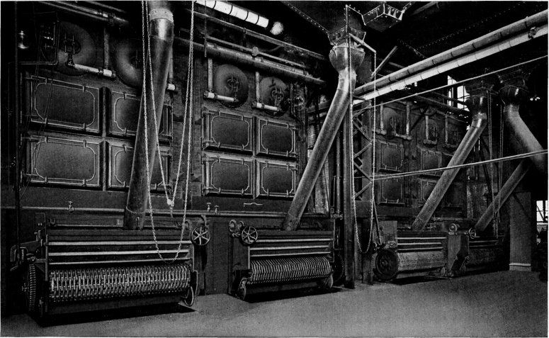 Portion of 3600 Horse-power Installation of Babcock & Wilcox Boilers, Equipped with Babcock & Wilcox Chain Grate Stokers at the Loomis Street Plant of the Peoples Gas Light & Coke Co., Chicago, Ill. This Company has Installed 7780 Horse Power of Babcock & Wilcox Boilers