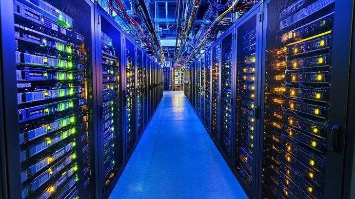 Data Center Hallway - Stockcake