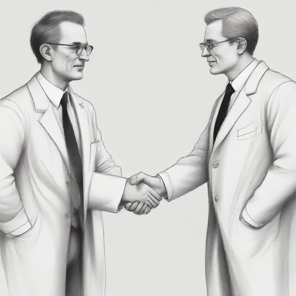 scientists shaking hands