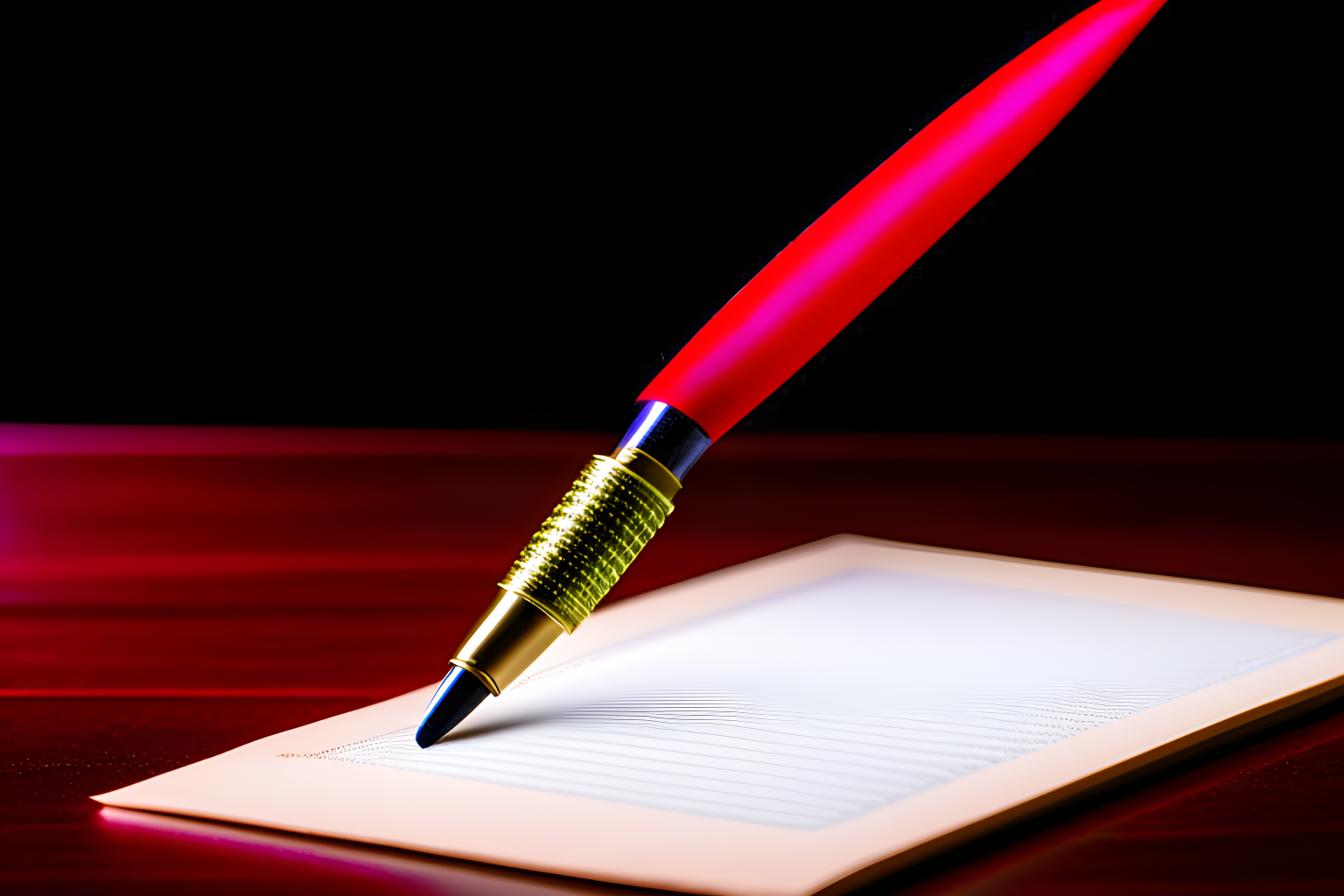 signing a contract with a red quill