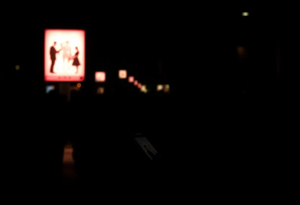 silhouettes of people on their phones