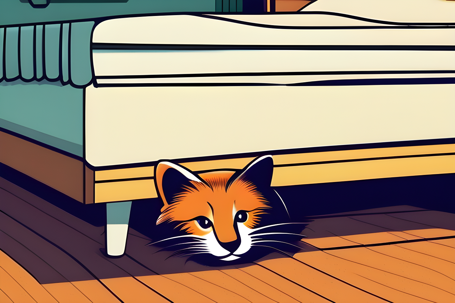 someone hiding under a bed