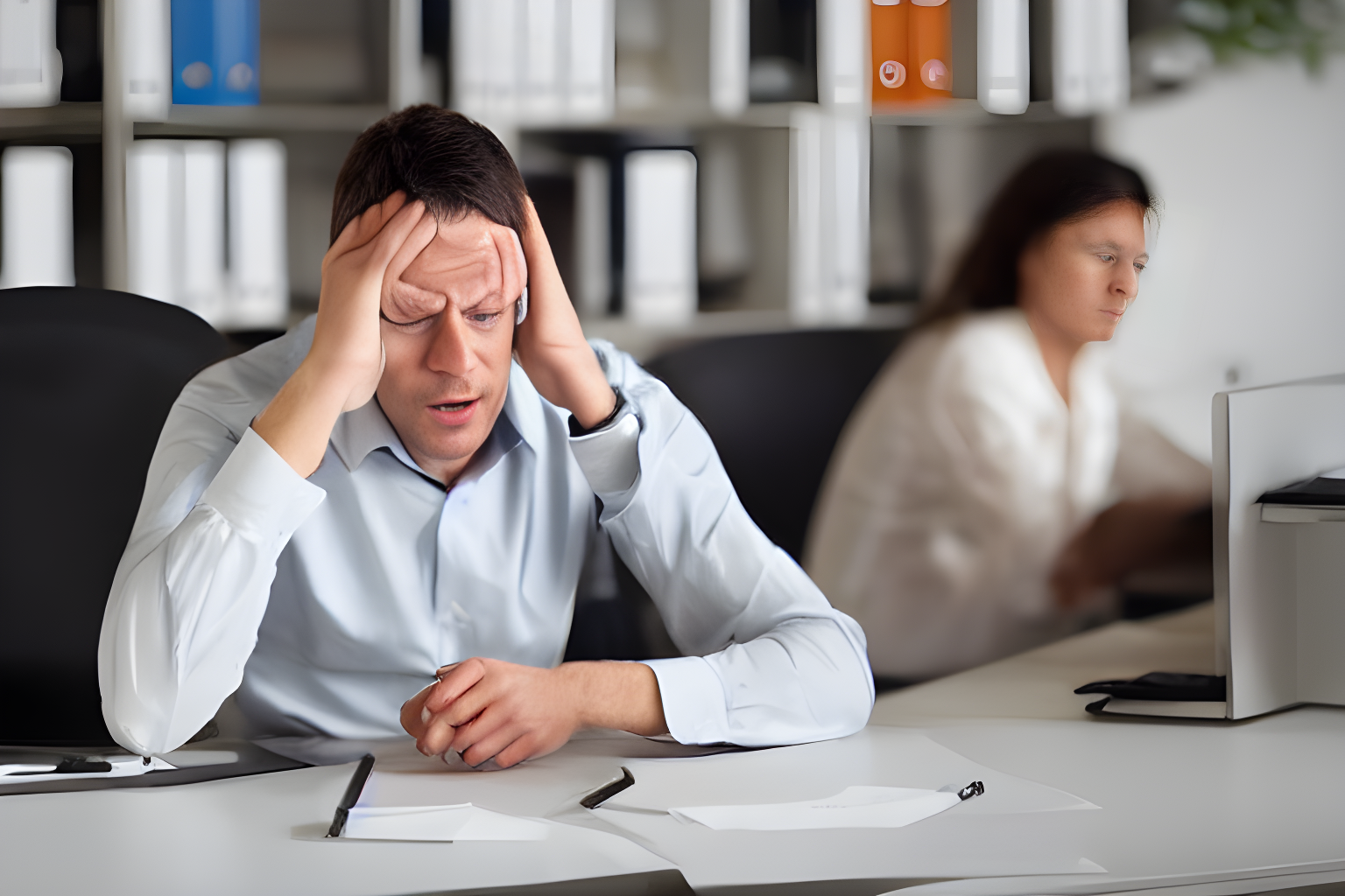 stressed office worker