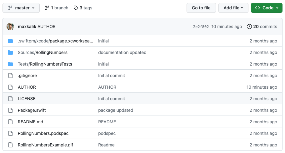 RollingNumbers GitHub repository