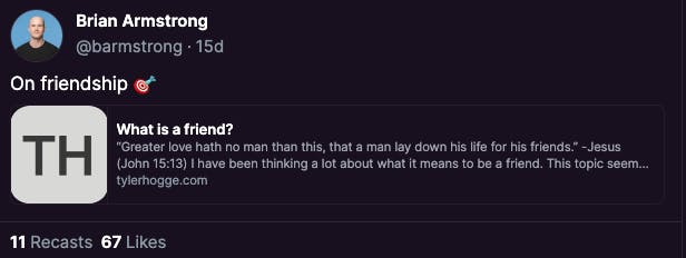 Brian says frens go broom