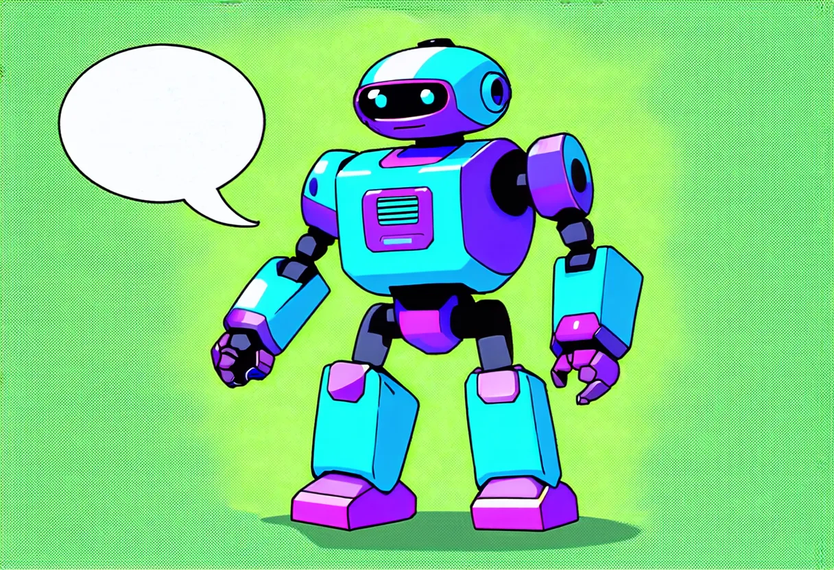 teal and purple, cartoon, robot revealing it is really a human!!