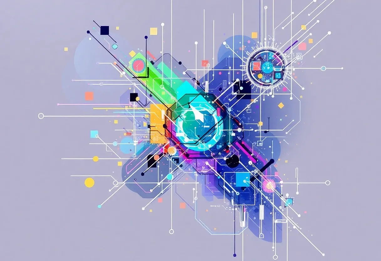 tech abstract sketch color