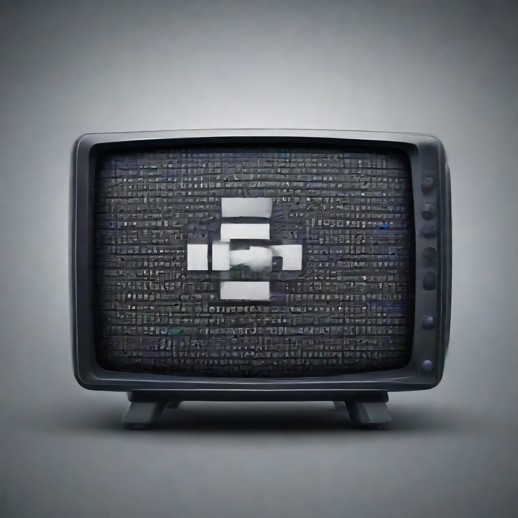 television displaying the encryption logo.