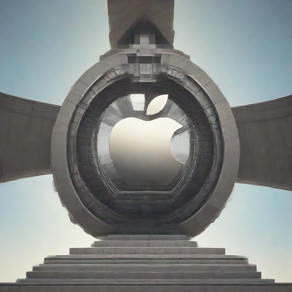 the apple logo at the top of a pyramid