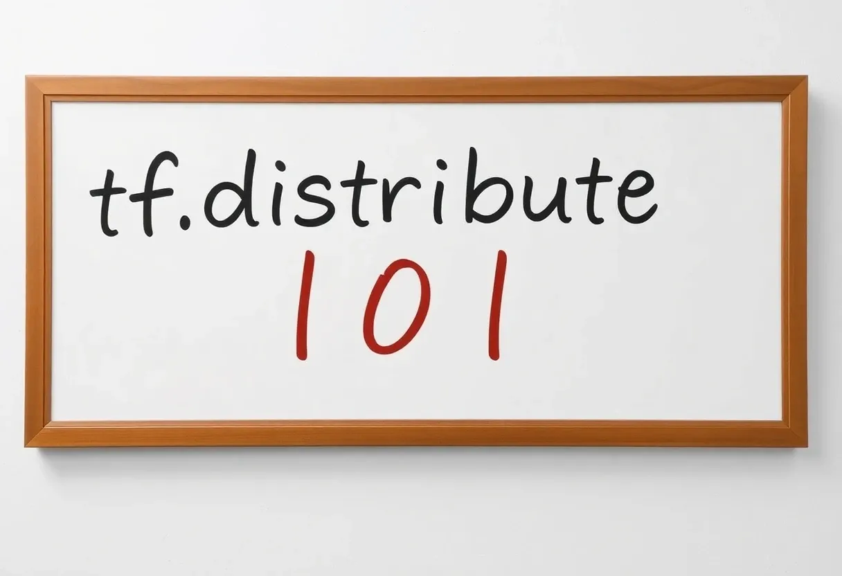 the text "tf.distribute 101" on a white board