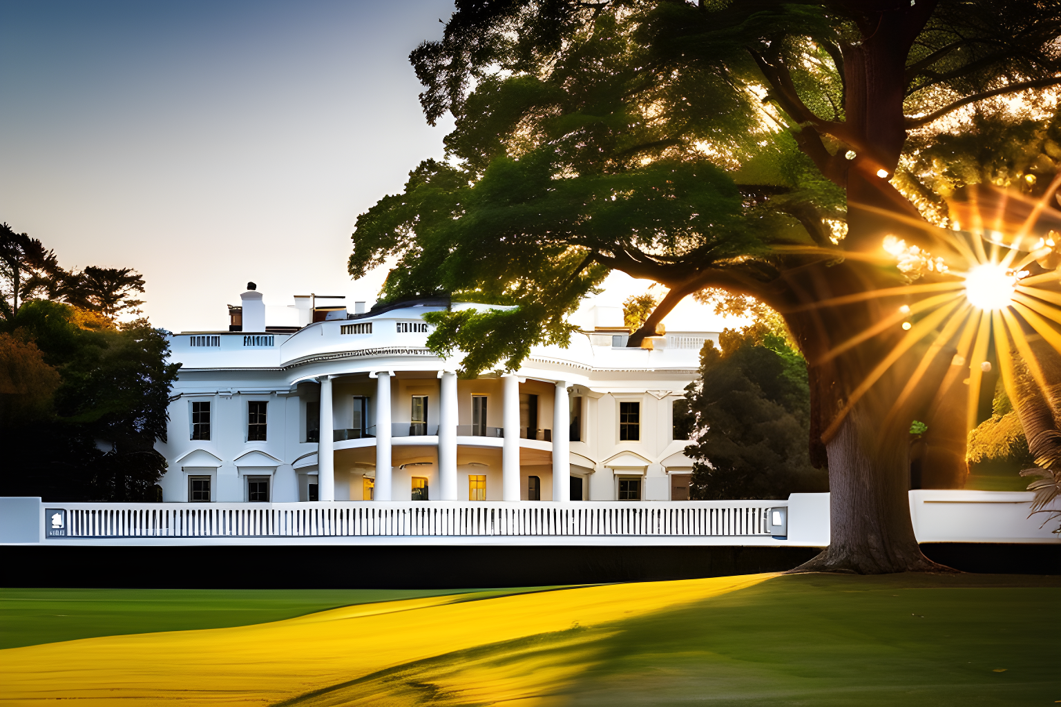 The White House in a picturesque way