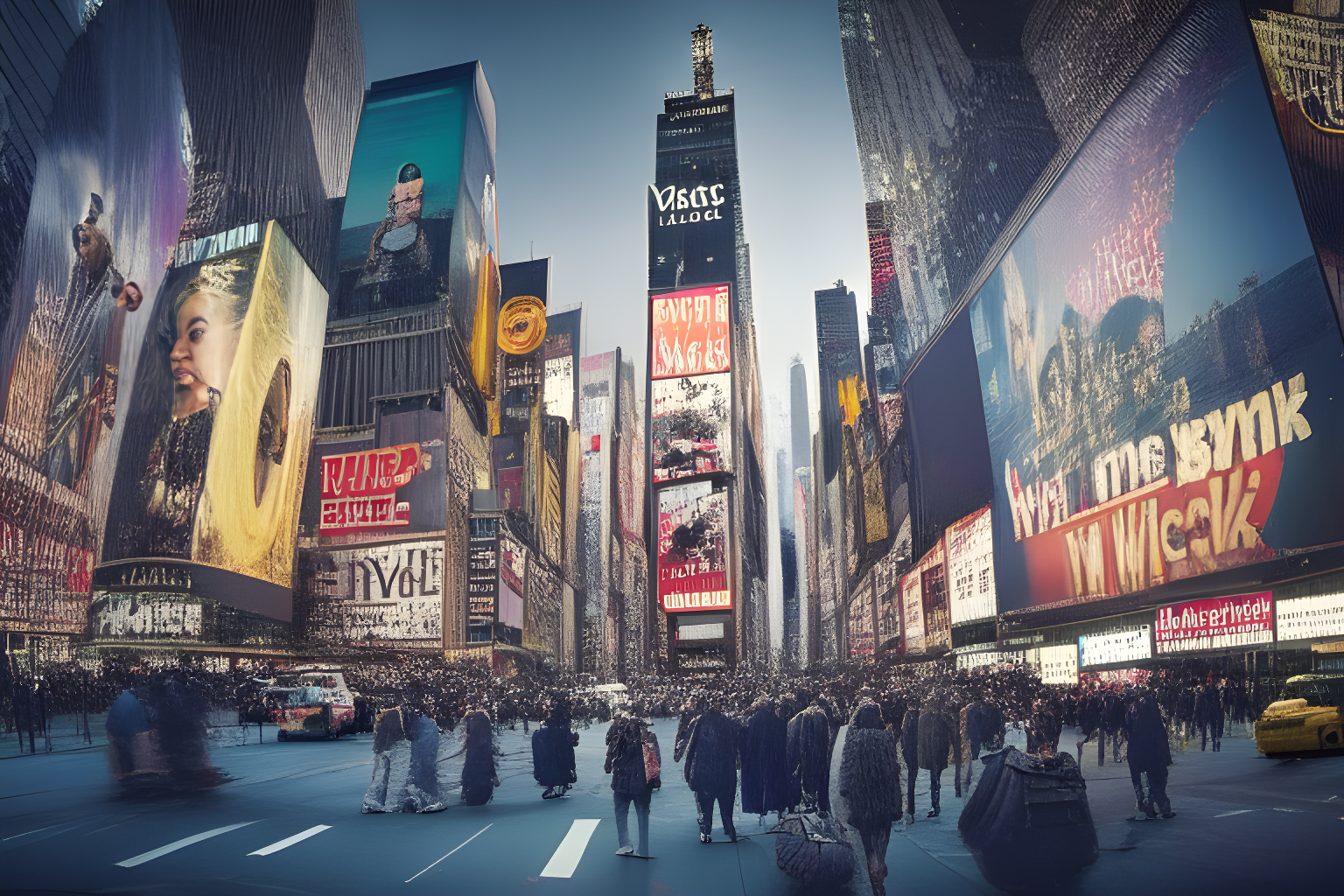 times square new york with lots of billboards