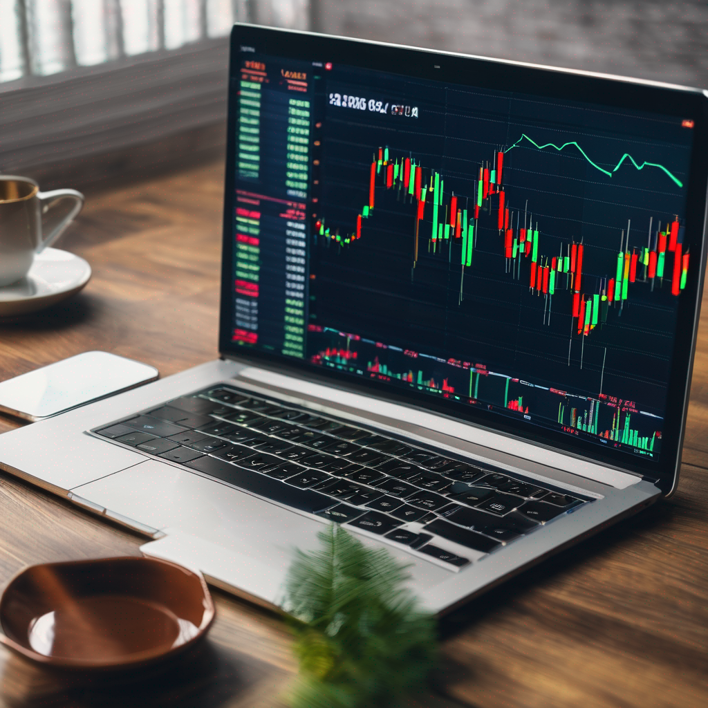 trading chart on a laptop screen