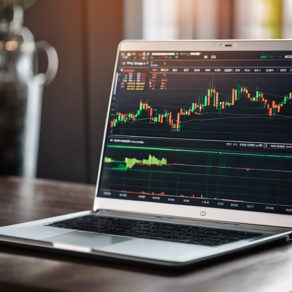 trading chart on a laptop screen