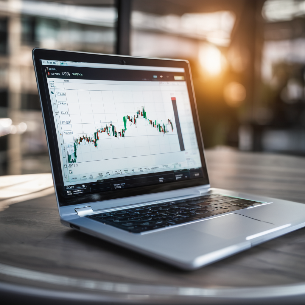 trading chart on a laptop screen