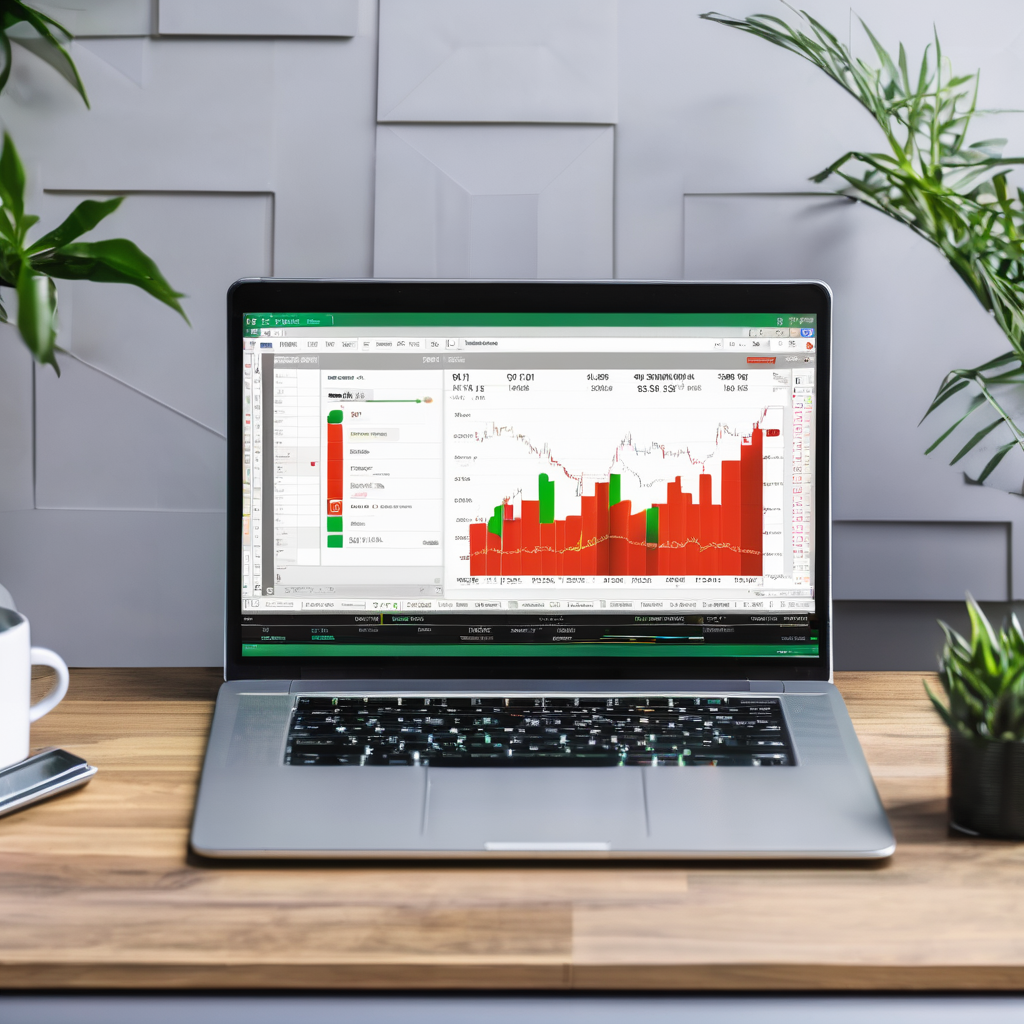 trading chart on a laptop screen