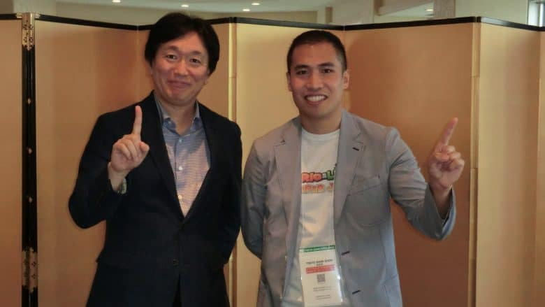 Me (right) with Nippon Ichi Software President