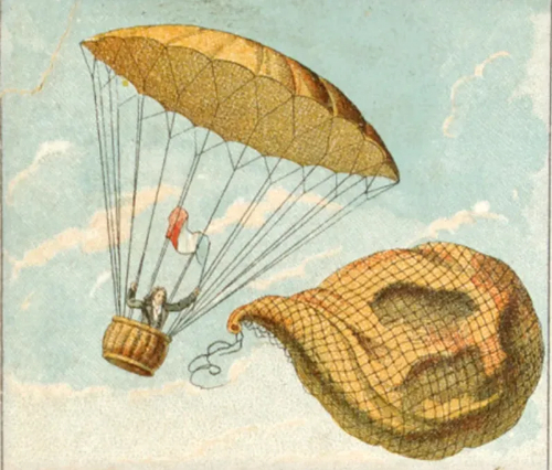 First Parachute Jump is Made Over Paris