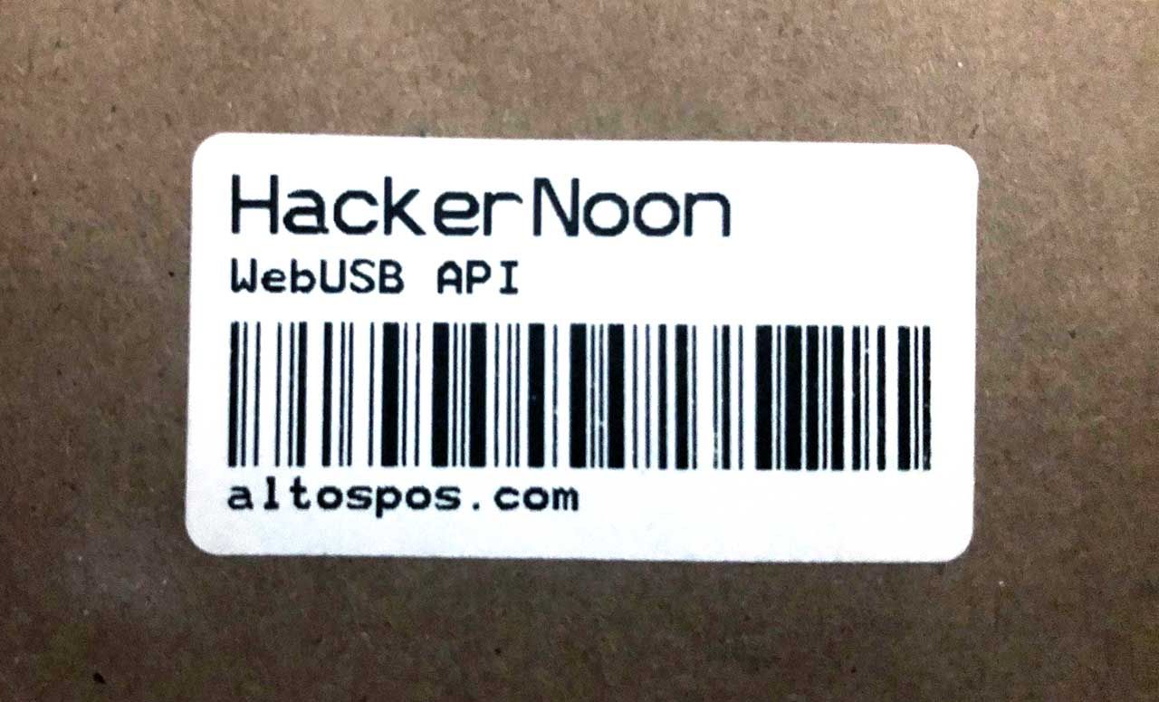 Label printed using WebUSB API