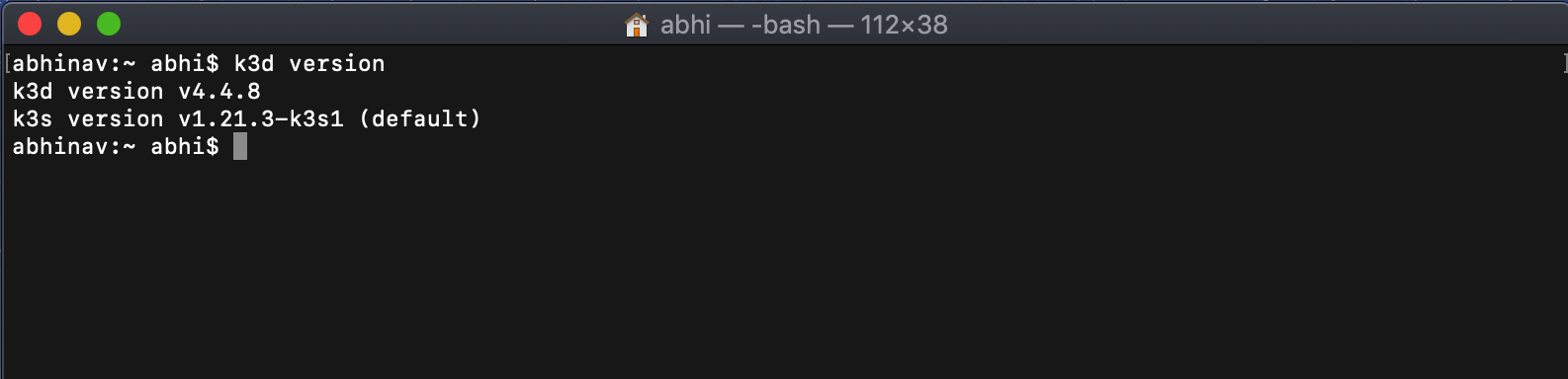 Executing the command to install kd3